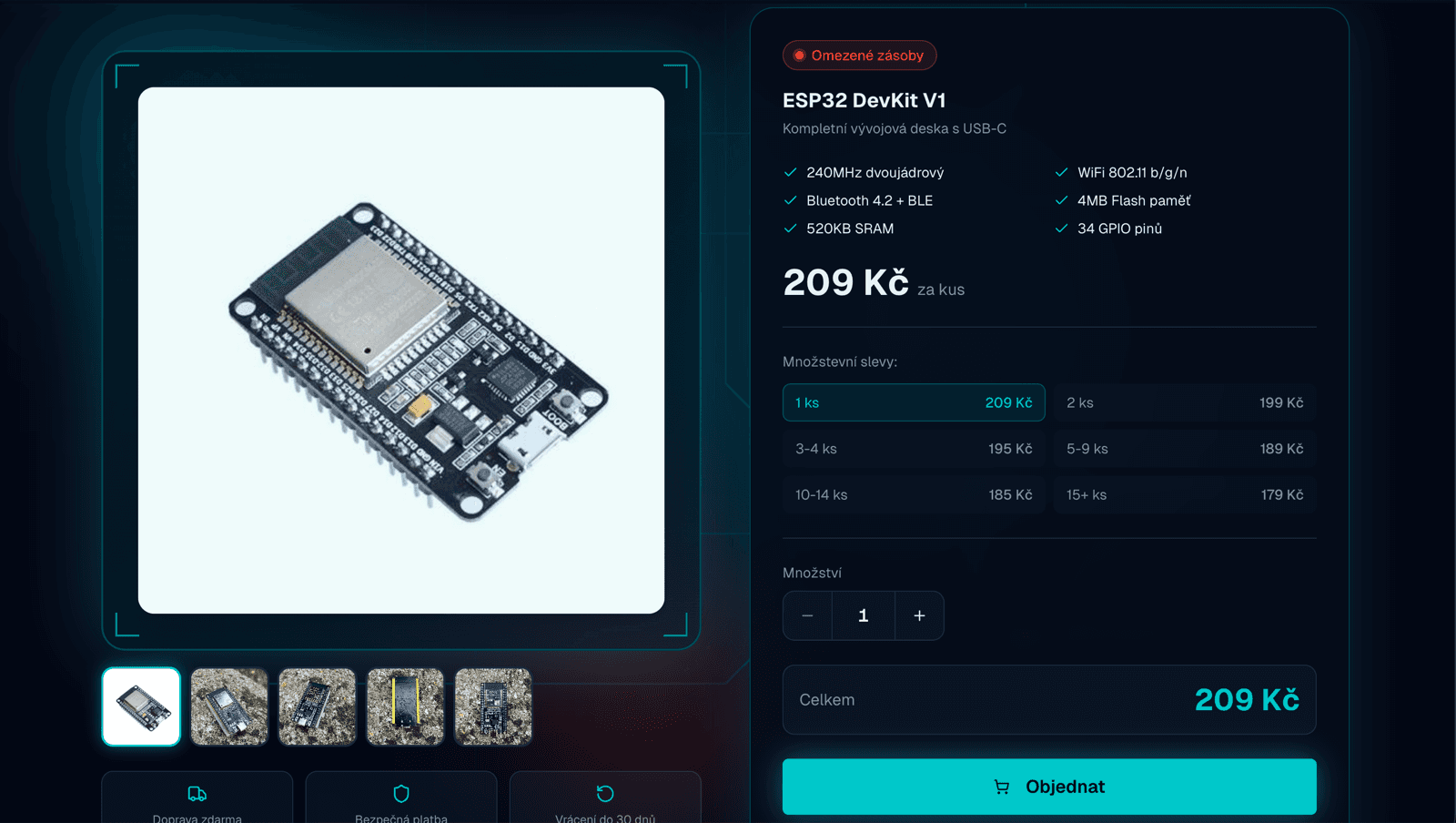 Krok 1: Vyberte produkt a množství