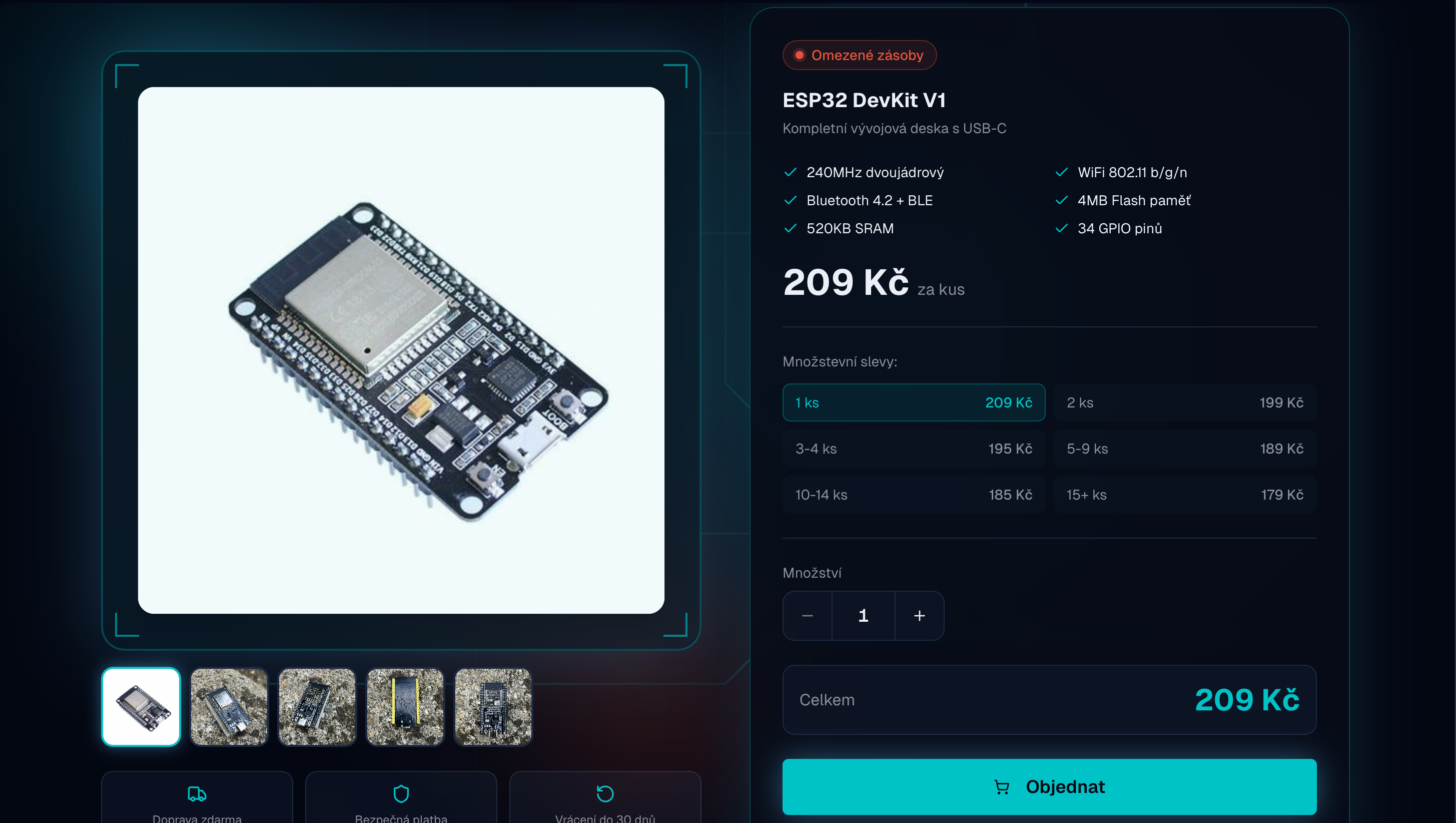 Krok 1: Vyberte produkt a množství